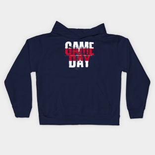 Red and Blue Gameday // Grunge Vintage Football Game Day Kids Hoodie